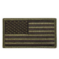 Olive Drab/Black American Flag Patch with Hook Back